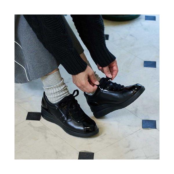 Atelier / アトリエ 【3E】ファスナー付きヒールアップスニーカー