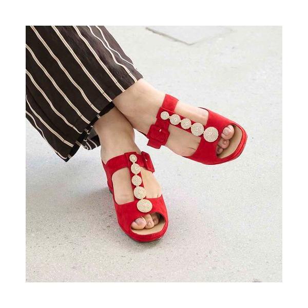 D'ICI / ディッシィ ビジューモチーフTストラップサンダル