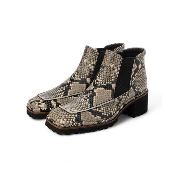 D'ICI / ディッシィ ワイドスクエアトゥタンクソールショートブーツ