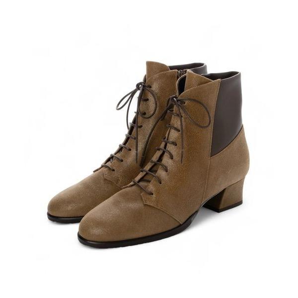 D'ICI / ディッシィ チャンキーヒールレースアップショートブーツ