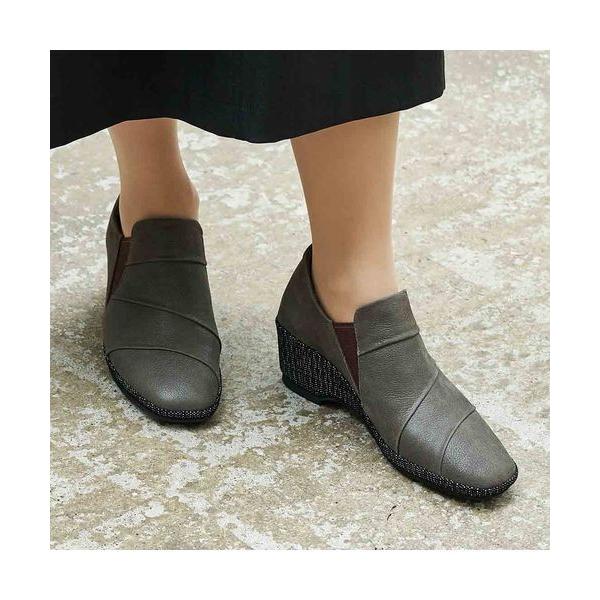 D'ICI / ディッシィ 【軽量】レイヤードウェッジソールスリッポン