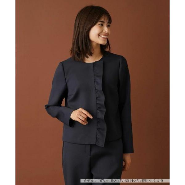 Leilian / レリアン フリルノーカラージャケット