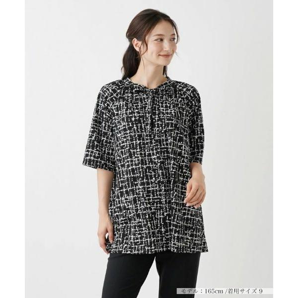 Leilian / レリアン 洗える総柄ブラウス