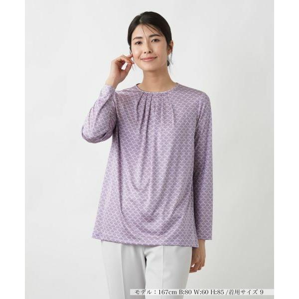 Leilian / レリアン プリントクルーネックカットソー【ROCHAS Premiere】