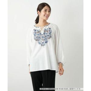 Leilian / レリアン 刺繍スモックブラウス
