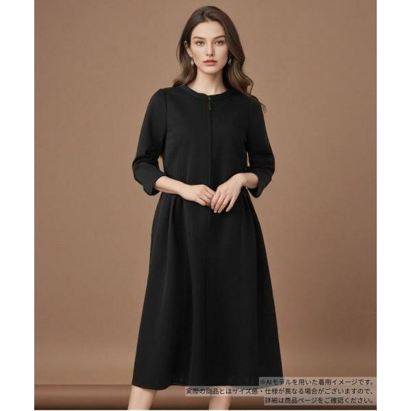 Leilian / レリアン フロントジップフレアワンピース