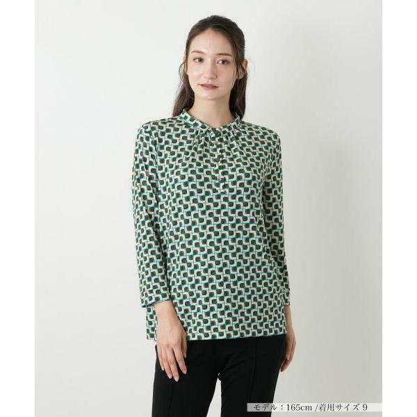 Leilian / レリアン プリントバンドカラートップス【ROCHAS Premiere】