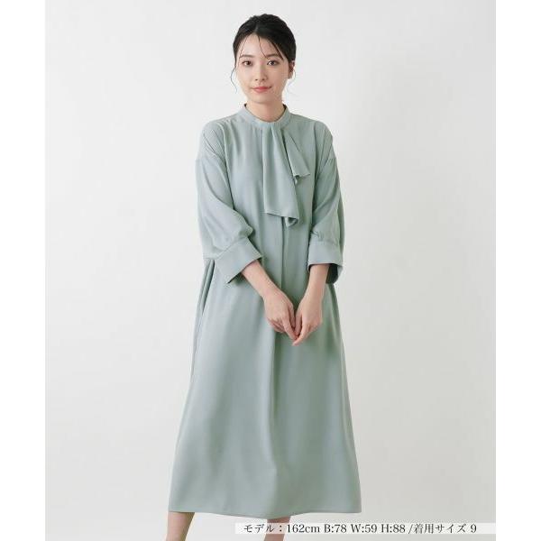 Leilian / レリアン ボウタイフレアワンピース【BOURGE】