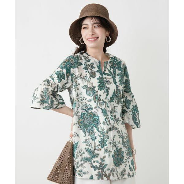 Leilian / レリアン ペイズリー柄キーネックブラウス【ROCHAS Premiere】【RA...