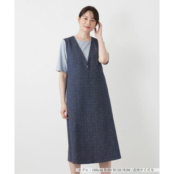 Leilian / レリアン Vネックジャンパースカート【Leilian WHITE LABEL】