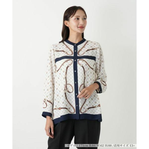 Leilian PLUS HOUSE / レリアンプラスハウス 【ウォッシャブル】プリント切り替えブ...