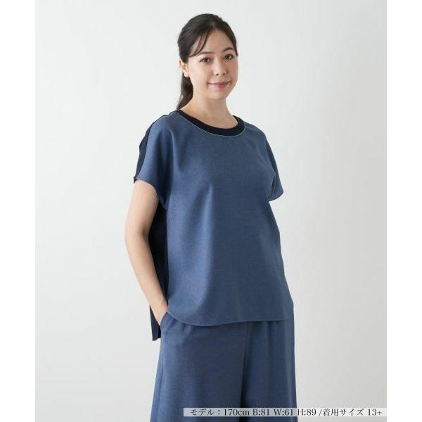 Leilian PLUS HOUSE / レリアンプラスハウス 【店頭人気】異素材切替カットソー
