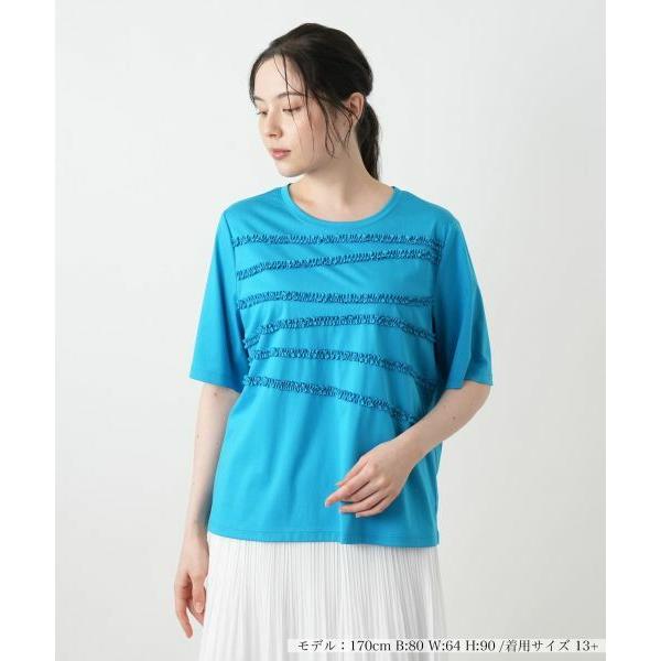 Leilian PLUS HOUSE / レリアンプラスハウス 【ウォッシャブル】リボンボーダーカッ...