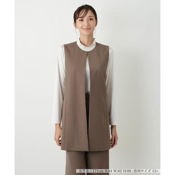 Leilian PLUS HOUSE / レリアンプラスハウス 【ウォッシャブル】ピンストライプロン...