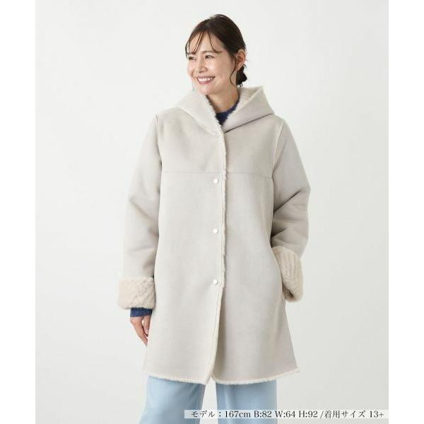 Leilian PLUS HOUSE / レリアンプラスハウス 【店舗人気】ファー風フードコート【L...