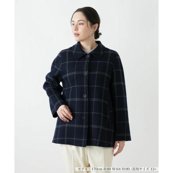 Leilian PLUS HOUSE / レリアンプラスハウス ウィンドウペンショールカラーコート