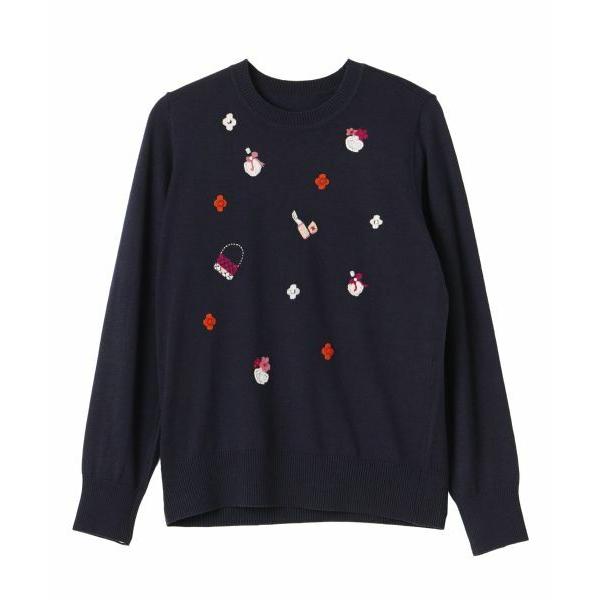 Leilian PLUS HOUSE / レリアンプラスハウス 【店舗人気】モチーフ刺繍クルーネック...