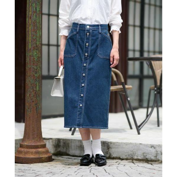 CARA O CRUZ / キャラ・オ・クルス 洗える フロントボタンデニムスカート