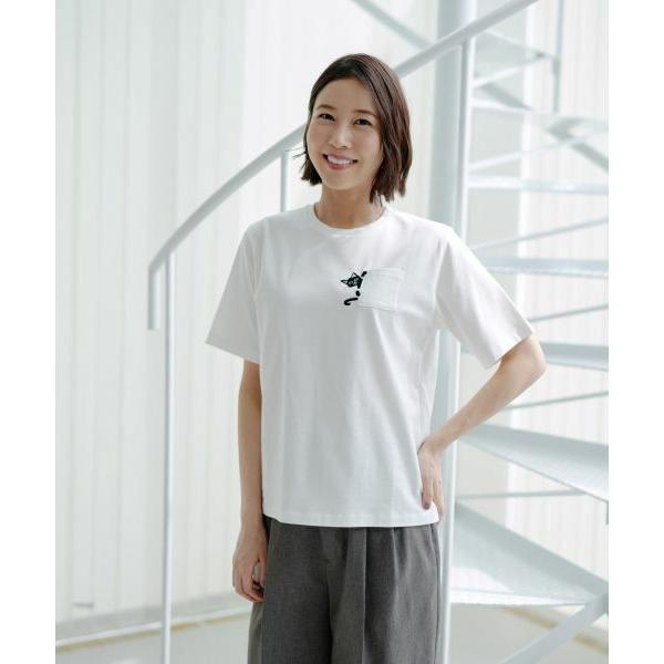 NEMIKA / ネミカ 猫刺繍クルーネックカットソー【NEMIKA】