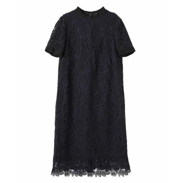 LANVIN COLLECTION / ランバン コレクション エンブロイダリーフェザーレースワンピ...