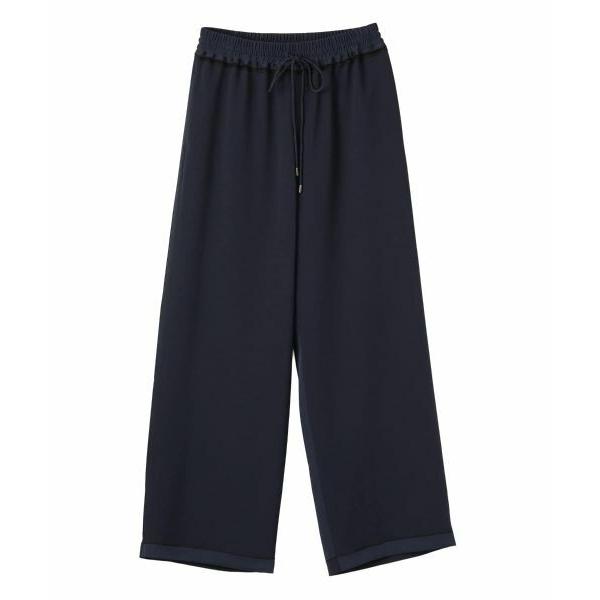 LANVIN COLLECTION / ランバン コレクション ストレッチバックサテンワイドパンツ