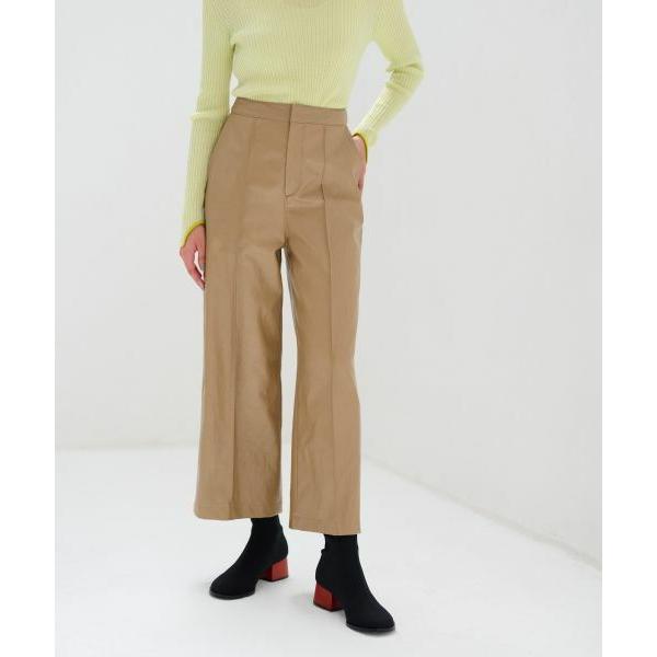 LANVIN en Bleu / ランバン オン ブルー ワッシャーフェイクレザーパンツ