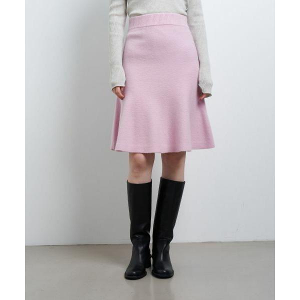 LANVIN en Bleu / ランバン オン ブルー ウールカシミヤフレアヘムニットスカート