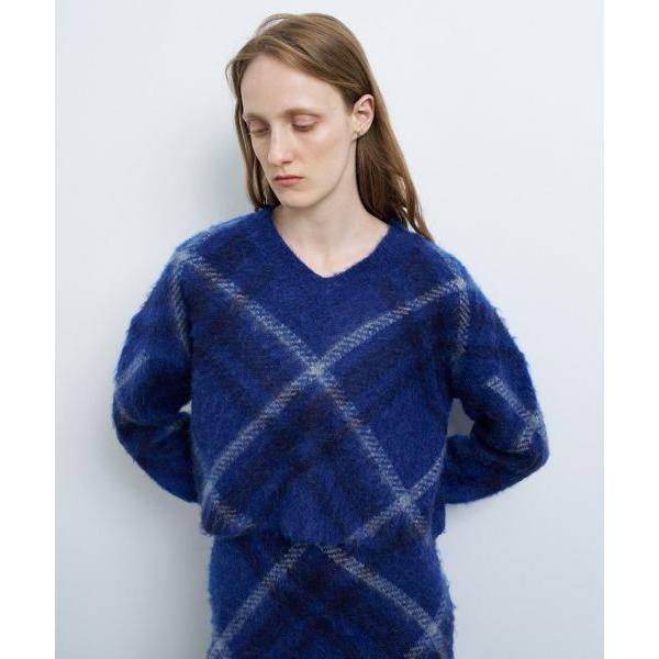 LANVIN en Bleu / ランバン オン ブルー チェックジャガードニット