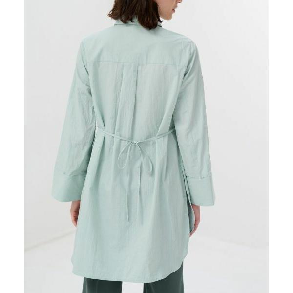 LANVIN en Bleu / ランバン オン ブルー リンクルコットンロングシャツ