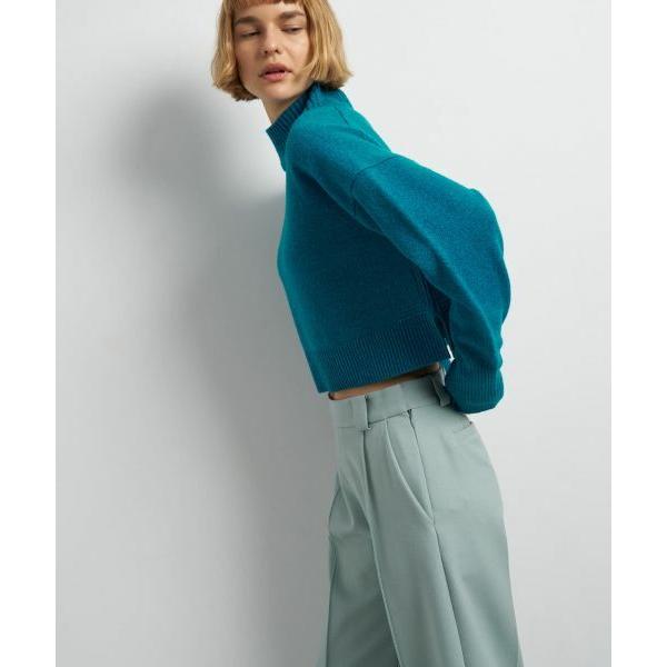 LANVIN en Bleu / ランバン オン ブルー メランジクロップドハイネックニット