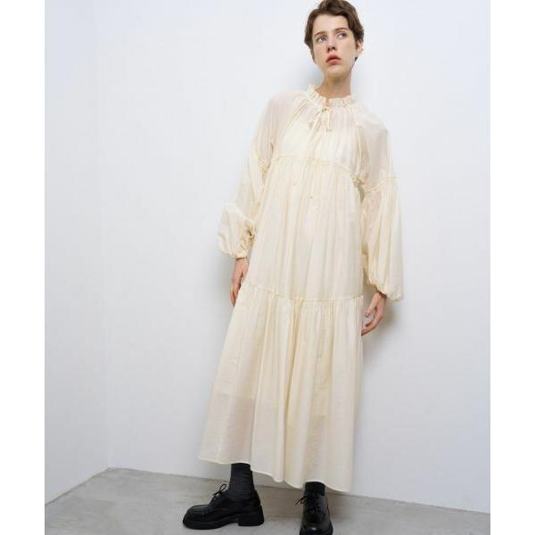 LANVIN en Bleu / ランバン オン ブルー シアーワッシャータフタギャザーワンピース