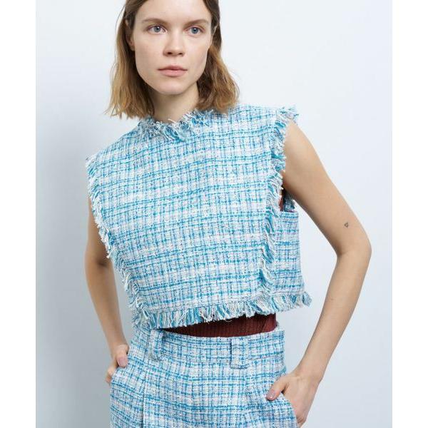 LANVIN en Bleu / ランバン オン ブルー ツイード２ＷＡＹショートベスト