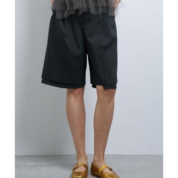 LANVIN en Bleu / ランバン オン ブルー ウールポリエステルショートパンツ