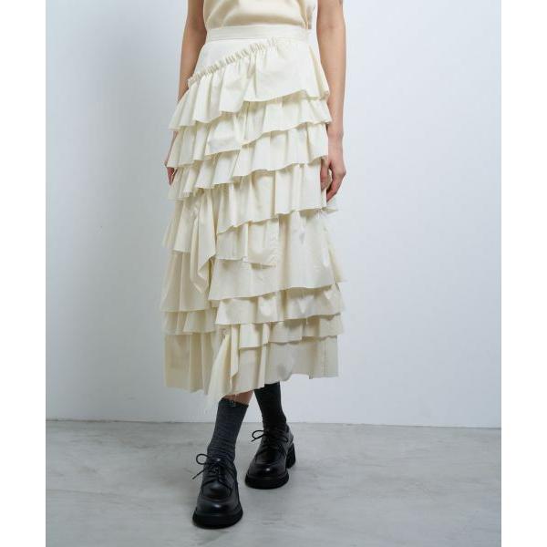 LANVIN en Bleu / ランバン オン ブルー ライトタフタティアードスカート