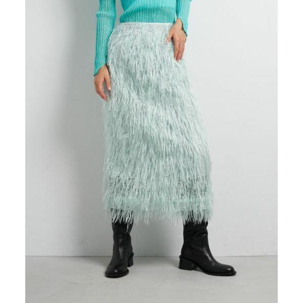 LANVIN en Bleu / ランバン オン ブルー フェザージャガードレイヤードスカート