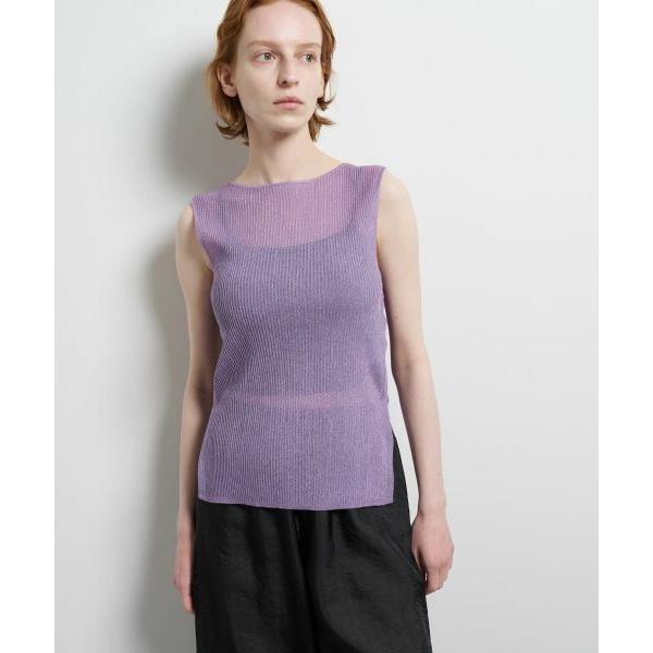 LANVIN en Bleu / ランバン オン ブルー シアーリブボートネックニット