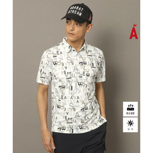 ADABAT STREAM / アダバットストリーム UVカット/吸水速乾 タイポグラフィポロシャツ