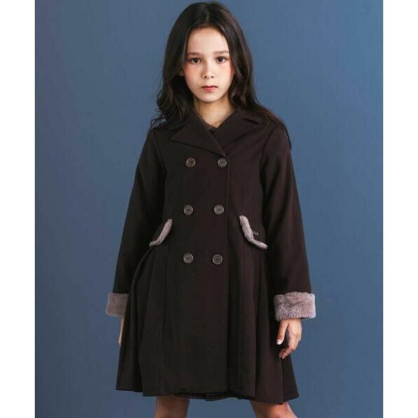 nexchic / ネクシック ファー付きツイル＆チェックコートワンピース(110~150cm)