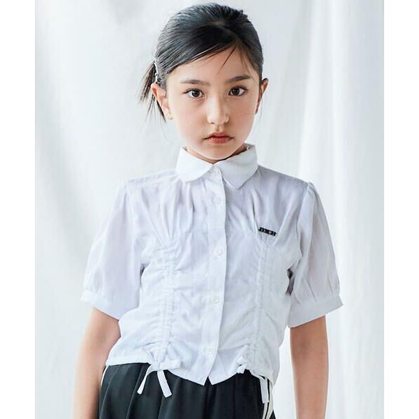 nexchic / ネクシック シャーリング切り替えカラミレースストライプシャツ(110~150cm...