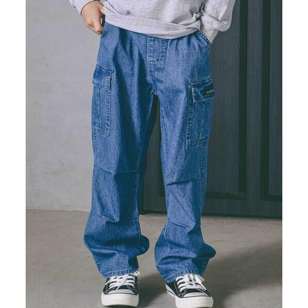 nexchic / ネクシック タフタデニムバックプリントカーゴパンツ(110~150cm)