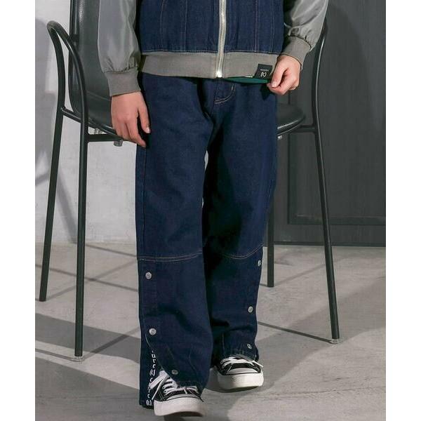 nexchic / ネクシック ボタンスリット開きワイドデニムパンツ(110~150cm)