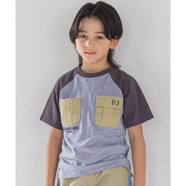 nexchic / ネクシック ラインスリーブラグラン天竺Tシャツ(110~150cm)