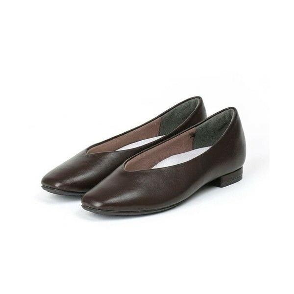 AcureZ / アキュアーズ Vカットフラットパンプス「母趾にやさしい美パンプス」