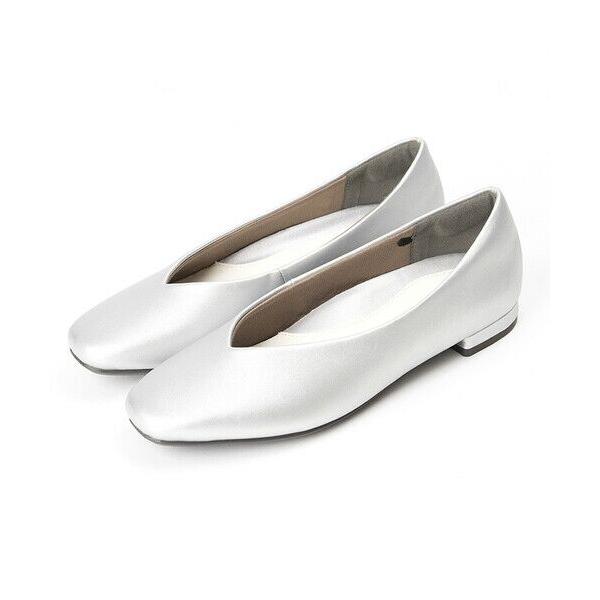 AcureZ / アキュアーズ Vカットフラットパンプス「母趾にやさしい美パンプス」