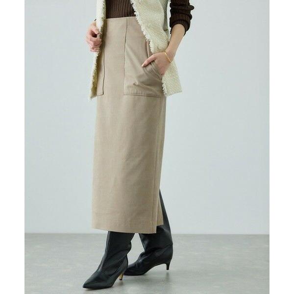 ROPE' / ロペ [美人スカート]スエードポケット付きタイトスカート/イージーケア