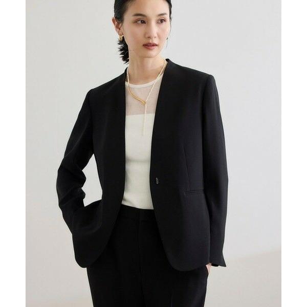 ROPE' / ロペ トリアセバックサテン ジャケット【オフィス/通勤/セットアップ対応】/洗える