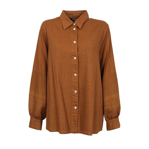 YACCOMARICARD / ヤッコマリカルド ソフトツイルコットン前ピン 袖タック配色カンヌキ ...