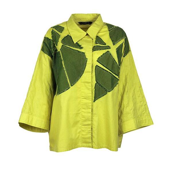 YACCOMARICARD / ヤッコマリカルド ボタニカルカットワーク ヒヨク シャツ襟 ピンタッ...