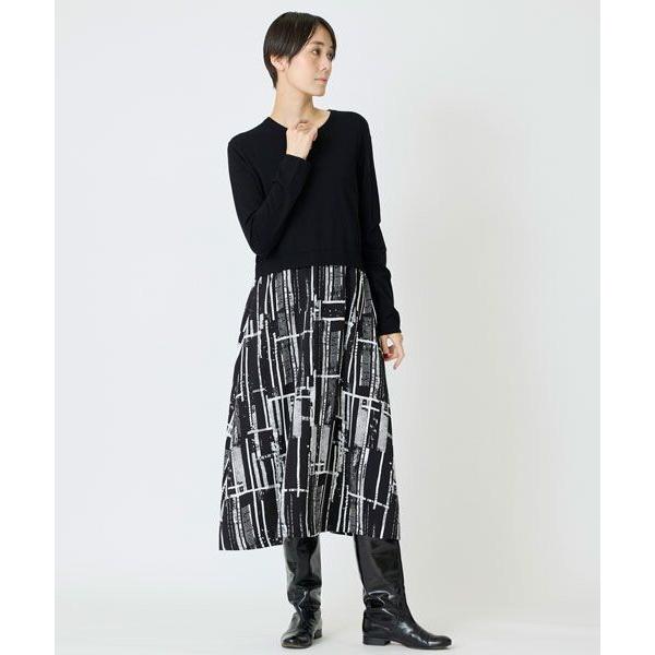 EPELER / イプリ プリントドッキングヴィーナスニットワンピース