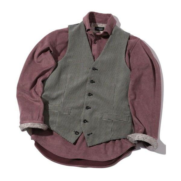 MEN'S BIGI / メンズビギ トリコットコーデュロイ千鳥格子プリントベスト